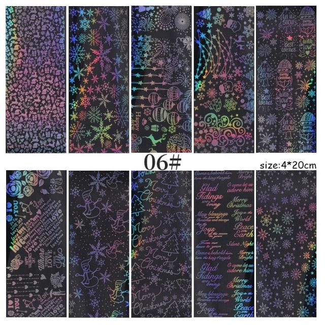 Christmas Silver Snowflakes Nail Art Foil Transfer Stickers