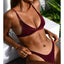 Chic Women's Ribbed Triangle Micro Bikini Set - Stylish Beachwear - Korvel