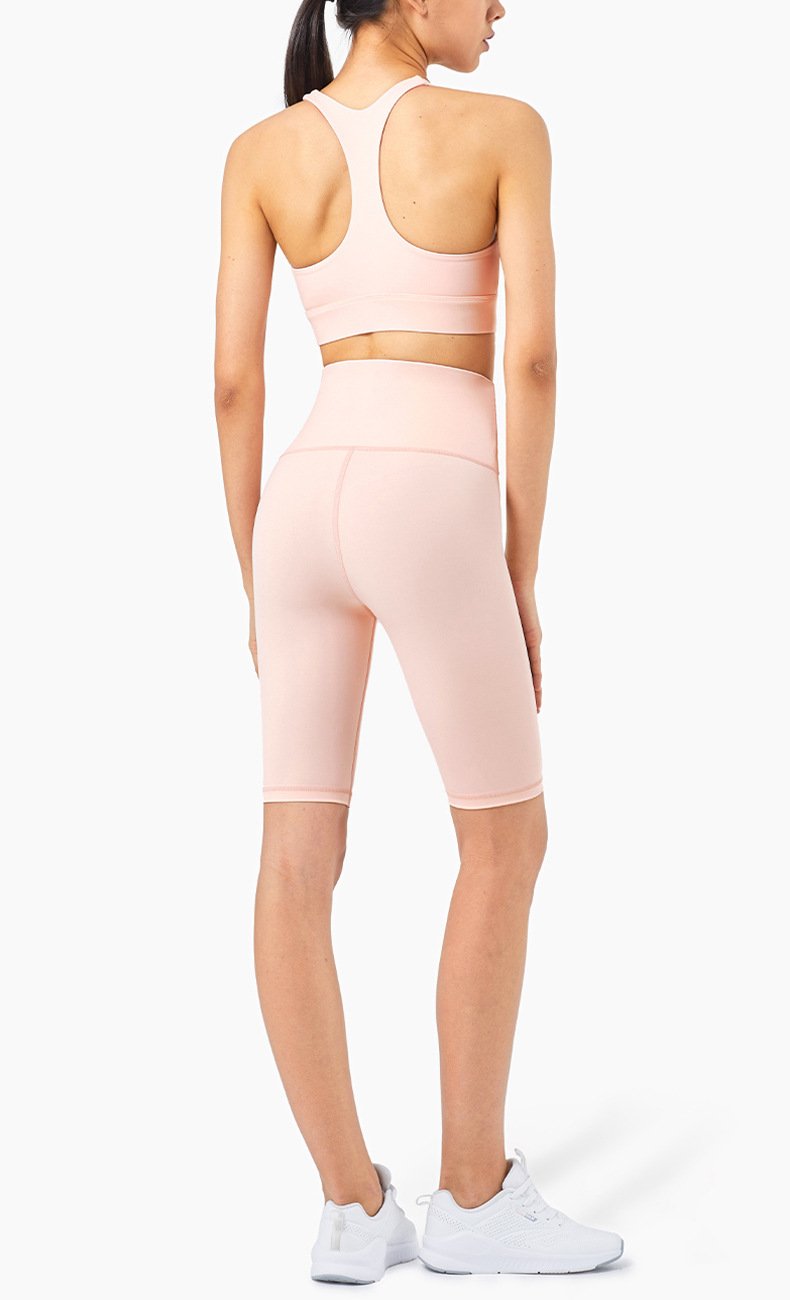 Shorts de cyclisme taille haute au toucher seconde peau pour femmes