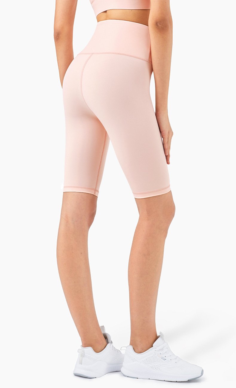 Shorts de cyclisme taille haute au toucher seconde peau pour femmes