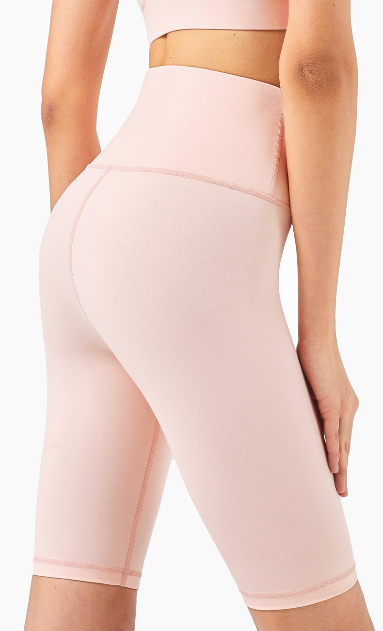 Shorts de cyclisme taille haute au toucher seconde peau pour femmes