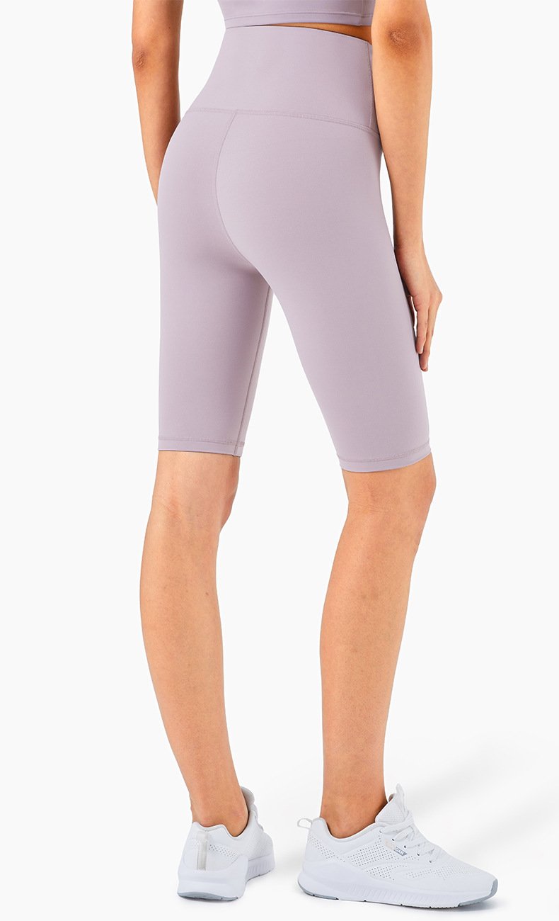 Shorts de cyclisme taille haute au toucher seconde peau pour femmes