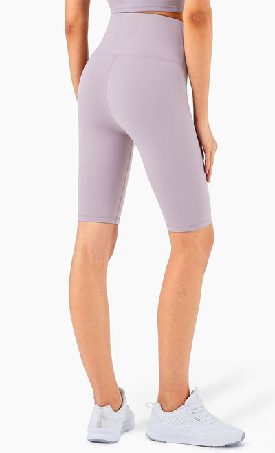 Shorts de cyclisme taille haute au toucher seconde peau pour femmes