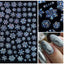 Pegatinas de Arte de Uñas en 3D con Copos de Nieve Dorados Brillantes