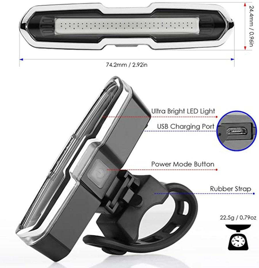 Ultra Bright USB Rechargeable LED Bike Tail Light