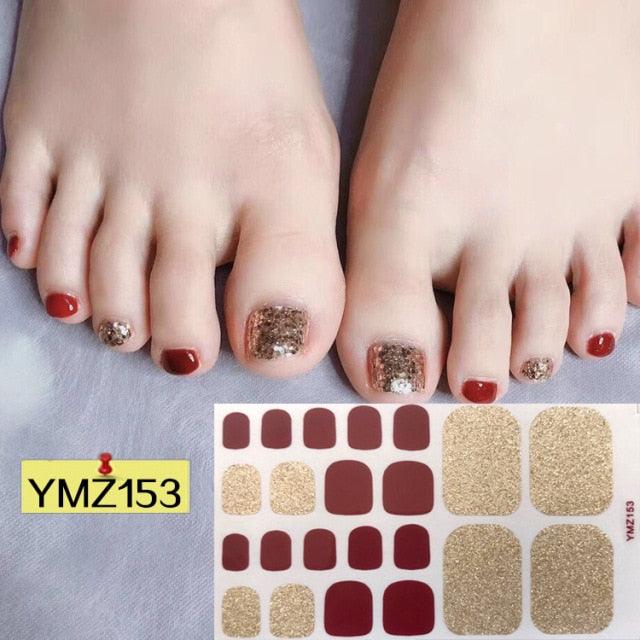 Calcomanías de Arte para Uñas de Pies Impermeables Premium - Patrones Mixtos