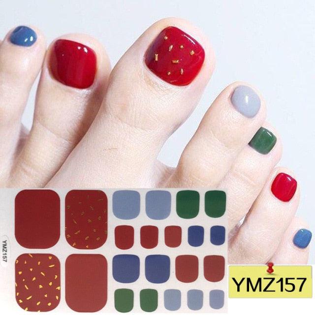 Calcomanías de Arte para Uñas de Pies Impermeables Premium - Patrones Mixtos