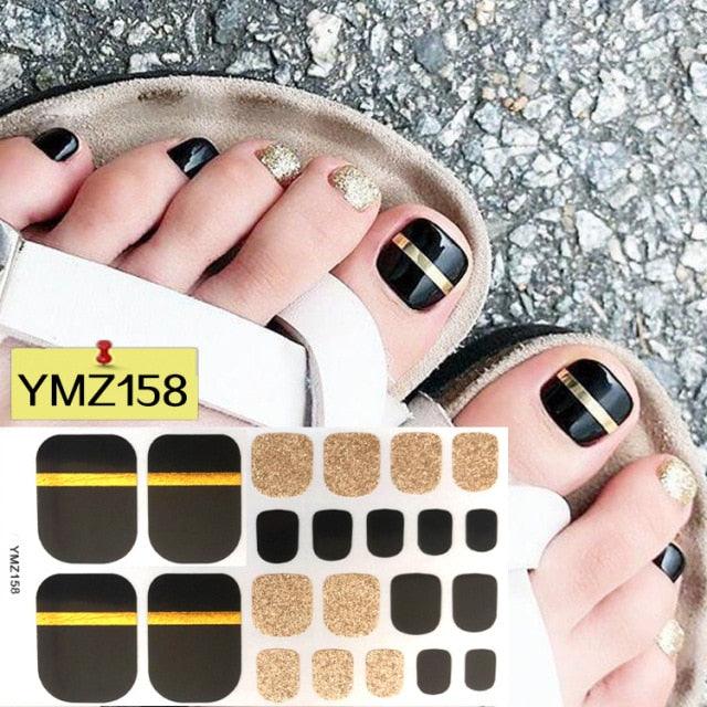 Calcomanías de Arte para Uñas de Pies Impermeables Premium - Patrones Mixtos