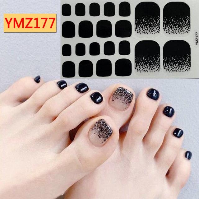 Calcomanías de Arte para Uñas de Pies Impermeables Premium - Patrones Mixtos