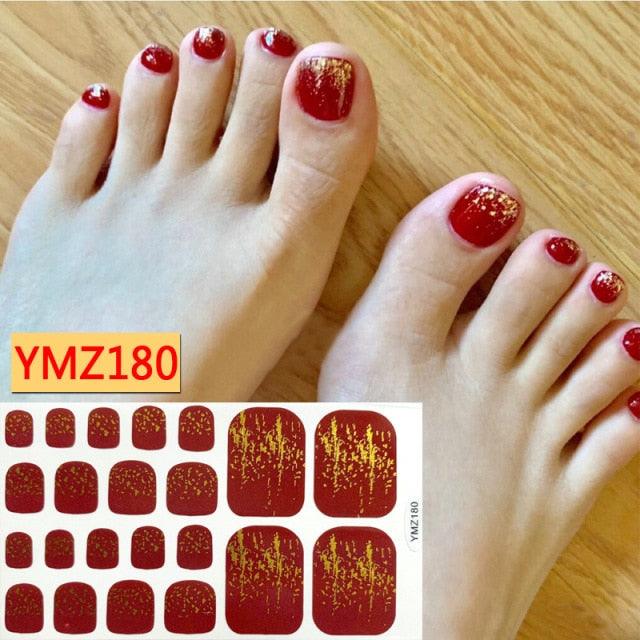 Calcomanías de Arte para Uñas de Pies Impermeables Premium - Patrones Mixtos