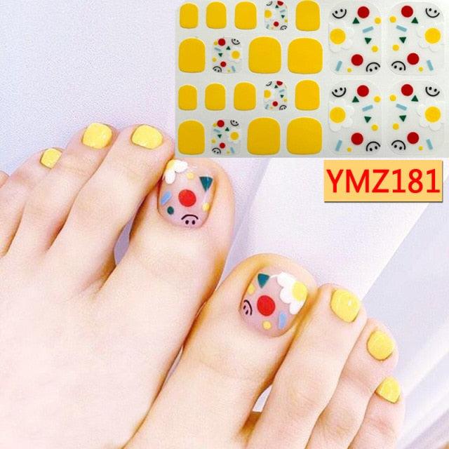Calcomanías de Arte para Uñas de Pies Impermeables Premium - Patrones Mixtos