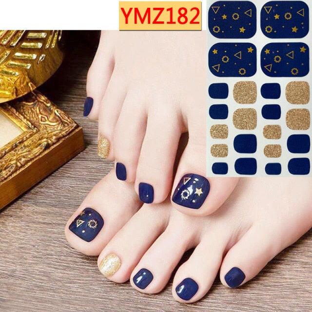 Calcomanías de Arte para Uñas de Pies Impermeables Premium - Patrones Mixtos