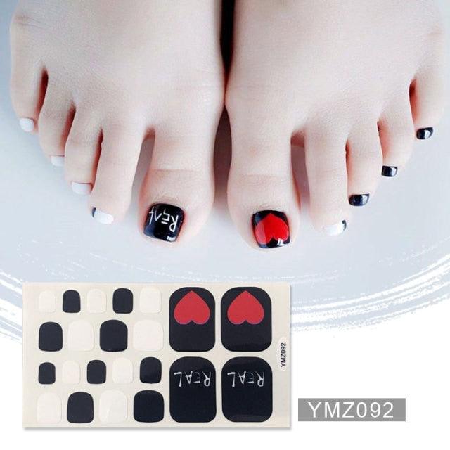 Calcomanías de Arte para Uñas de Pies Impermeables Premium - Patrones Mixtos