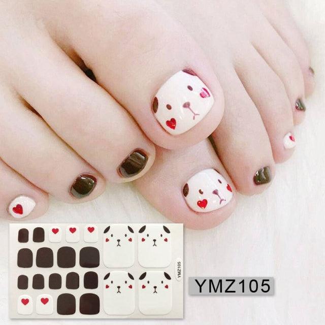 Calcomanías de Arte para Uñas de Pies Impermeables Premium - Patrones Mixtos