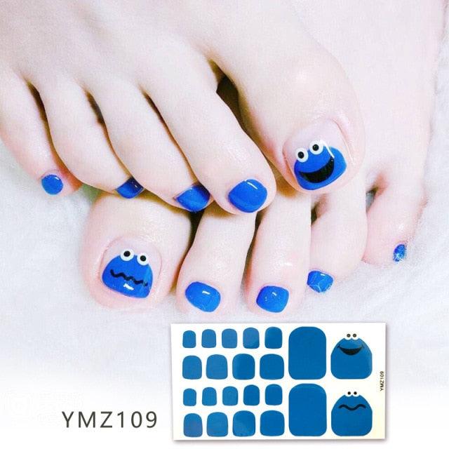 Calcomanías de Arte para Uñas de Pies Impermeables Premium - Patrones Mixtos