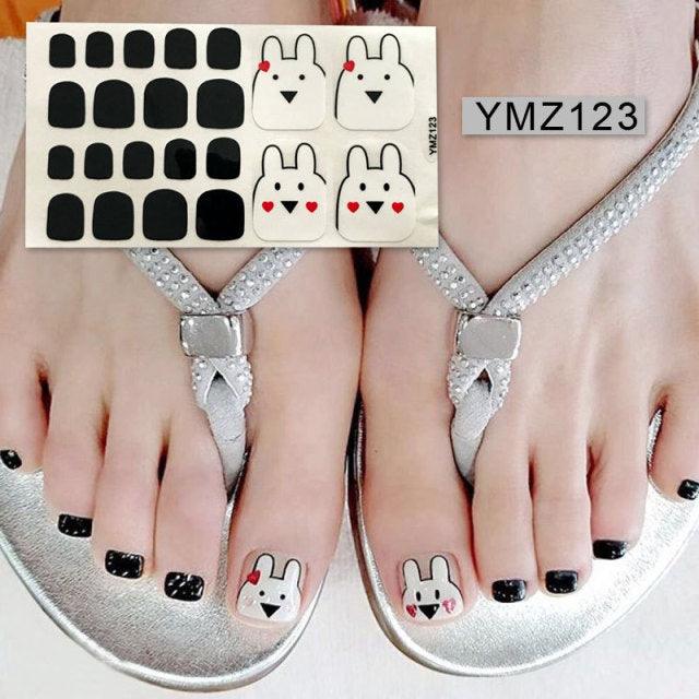 Calcomanías de Arte para Uñas de Pies Impermeables Premium - Patrones Mixtos