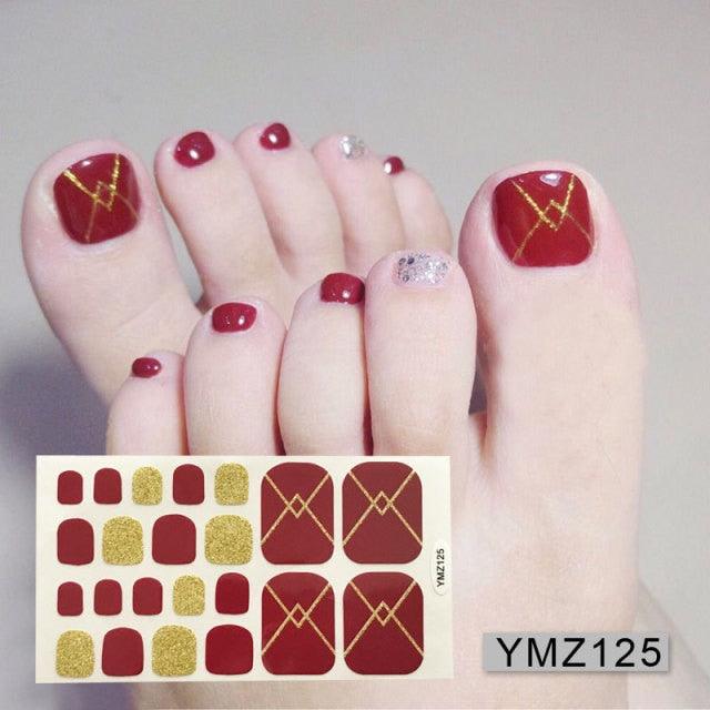 Calcomanías de Arte para Uñas de Pies Impermeables Premium - Patrones Mixtos