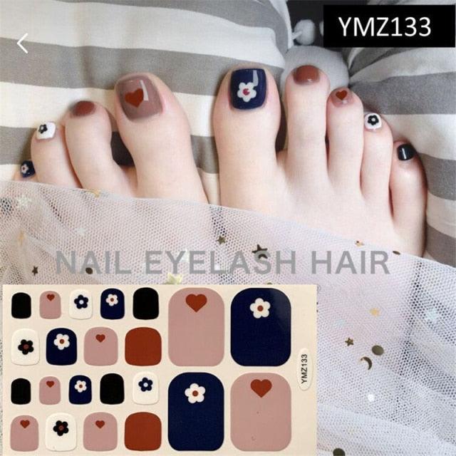Calcomanías de Arte para Uñas de Pies Impermeables Premium - Patrones Mixtos
