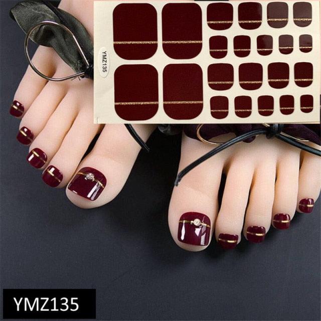 Calcomanías de Arte para Uñas de Pies Impermeables Premium - Patrones Mixtos