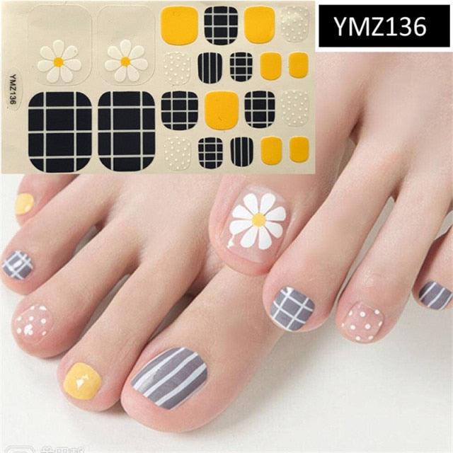 Calcomanías de Arte para Uñas de Pies Impermeables Premium - Patrones Mixtos