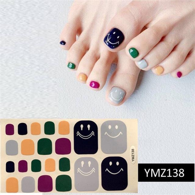 Calcomanías de Arte para Uñas de Pies Impermeables Premium - Patrones Mixtos