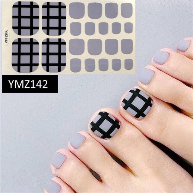 Calcomanías de Arte para Uñas de Pies Impermeables Premium - Patrones Mixtos