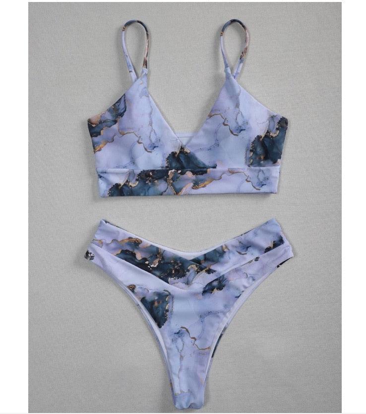 Ribbed High Waist Bikini Set for Women