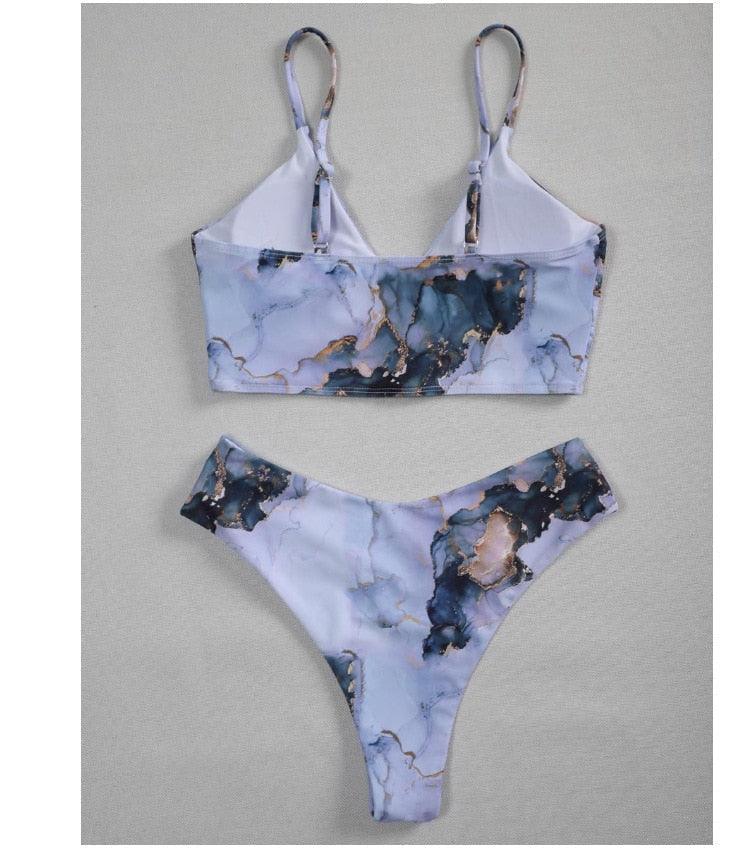 Ribbed High Waist Bikini Set for Women