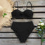 Vintage High Waist Floral Bikini Set for Women - Tummy Control Halter Swimwear - Korvel