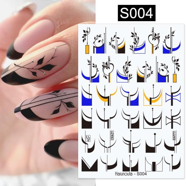 Elegantes Stickers de Uñas 3D - Diseños de Personajes y Flores