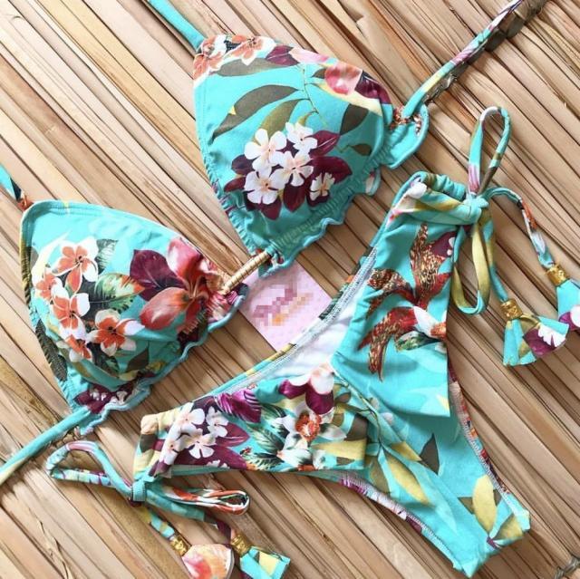 Ensemble de bikini à nouer en ribbed pour femmes à la mode