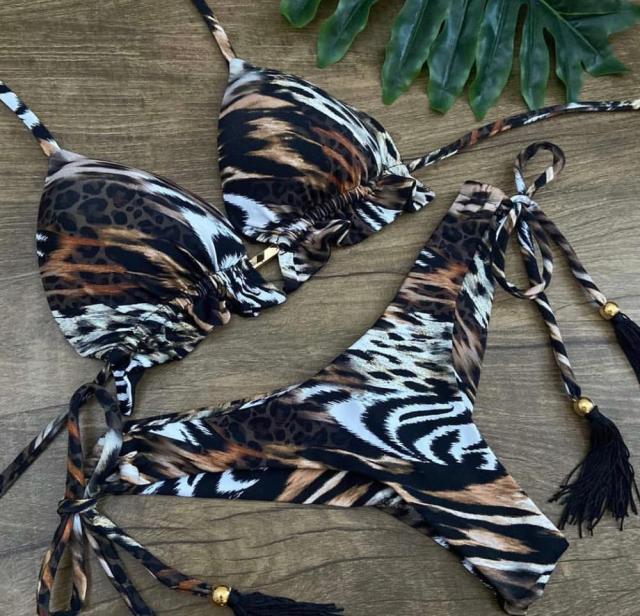 Ensemble de bikini à nouer en ribbed pour femmes à la mode