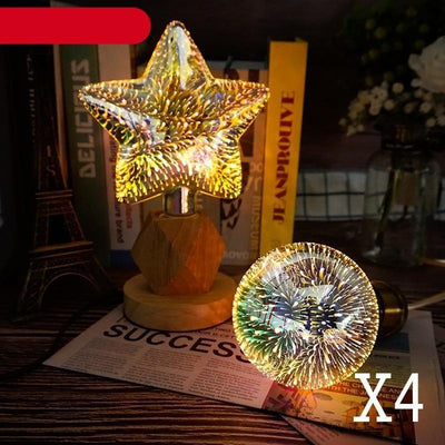 4pcs Vintage 3D Firework LED Bulbs for Holiday Decor