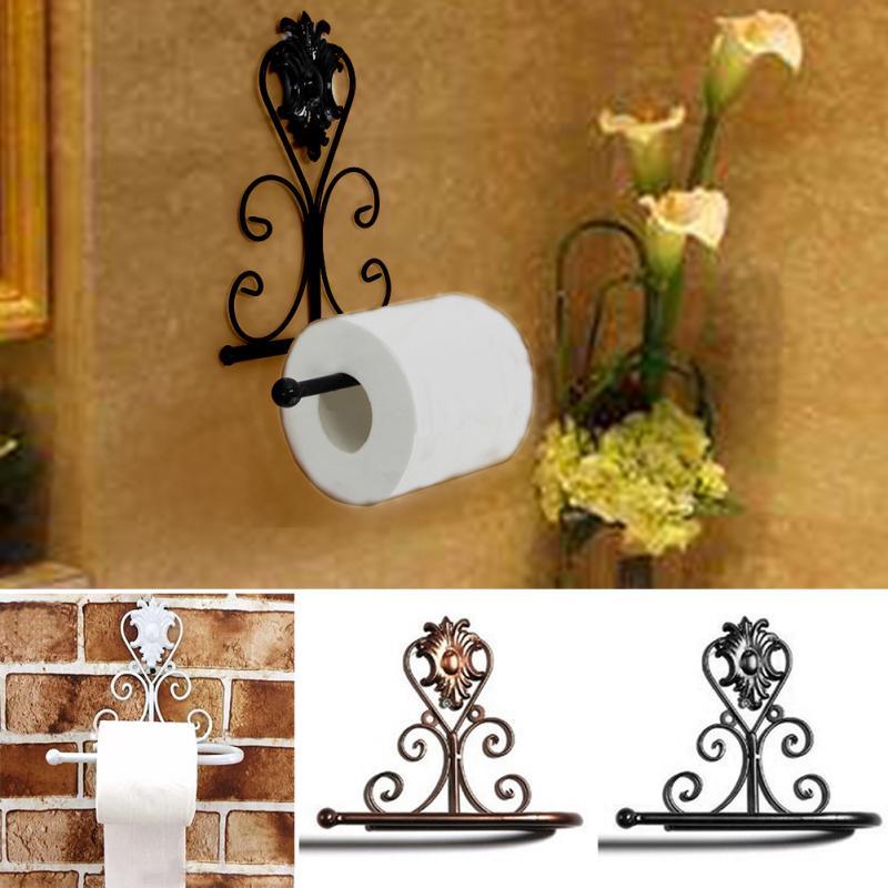 Vintage Cast Iron Toilet Paper Holder - European Design