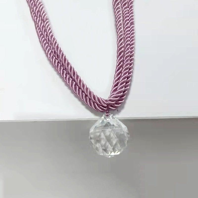 Elegant Crystal Bead Curtain Tiebacks - Decorative Holders for Home & Office - Korvel