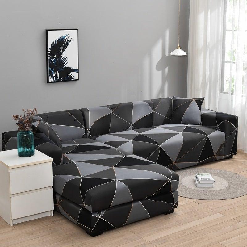 Housse de canapé élastique géométrique premium pour canapés sectionnels