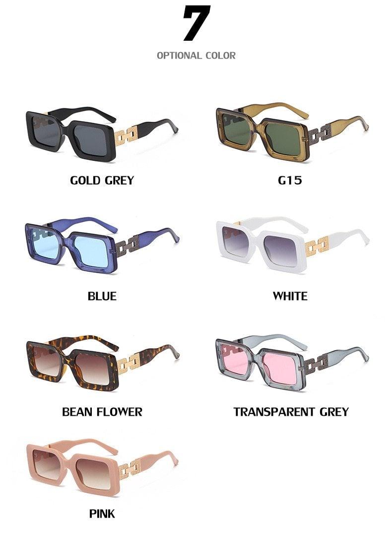 Retro Rectangle Sunglasses for Men & Women - Stylish UV Protection