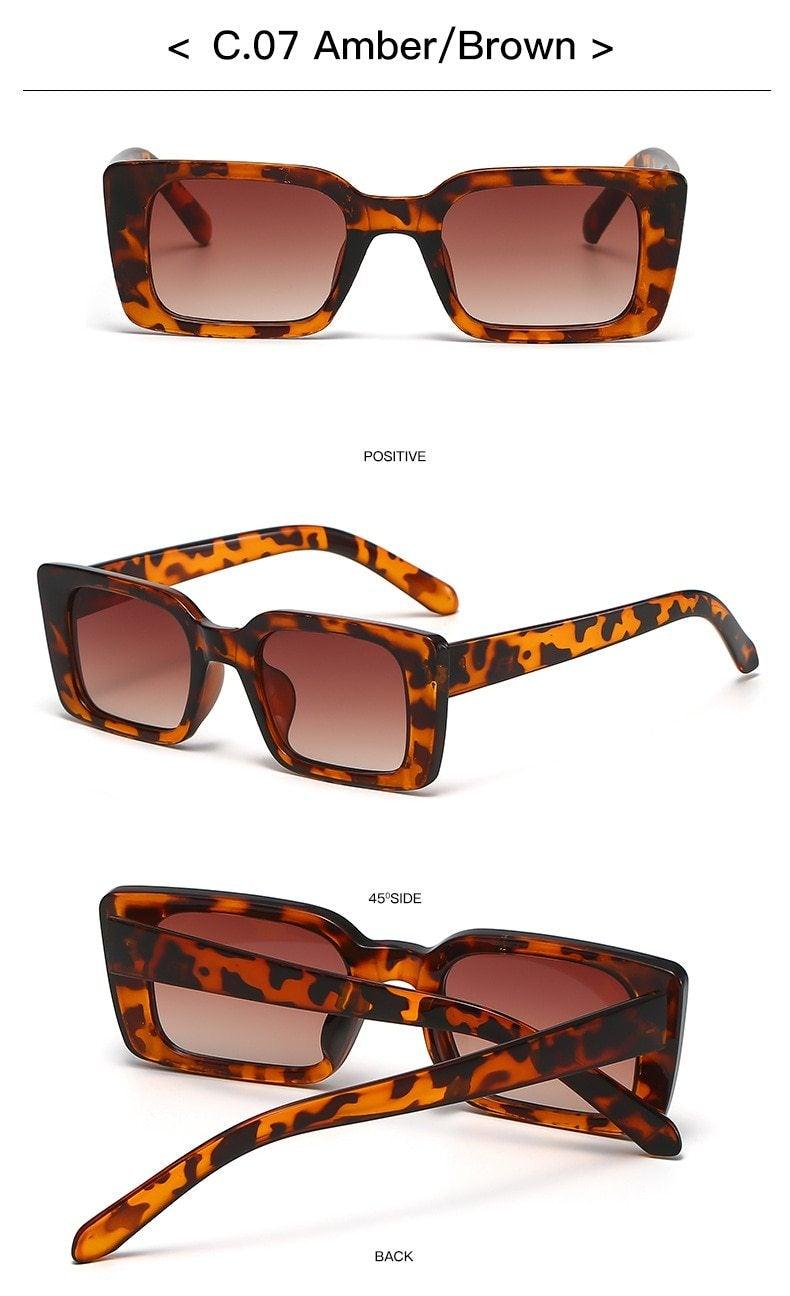 Chic Vintage Rectangle Sunglasses for Women - 90's Inspired Luxury Eyewear - Korvel