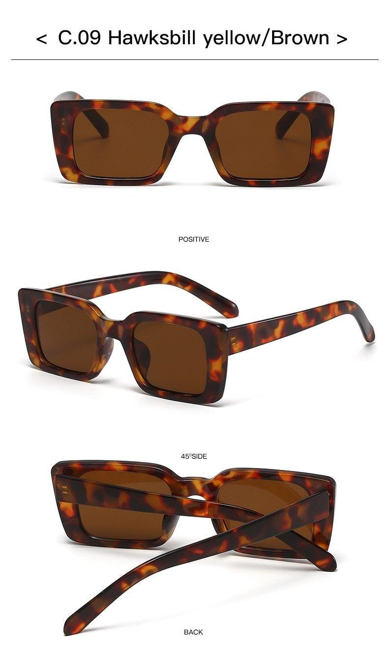 Chic Vintage Rectangle Sunglasses for Women - 90's Inspired Luxury Eyewear - Korvel