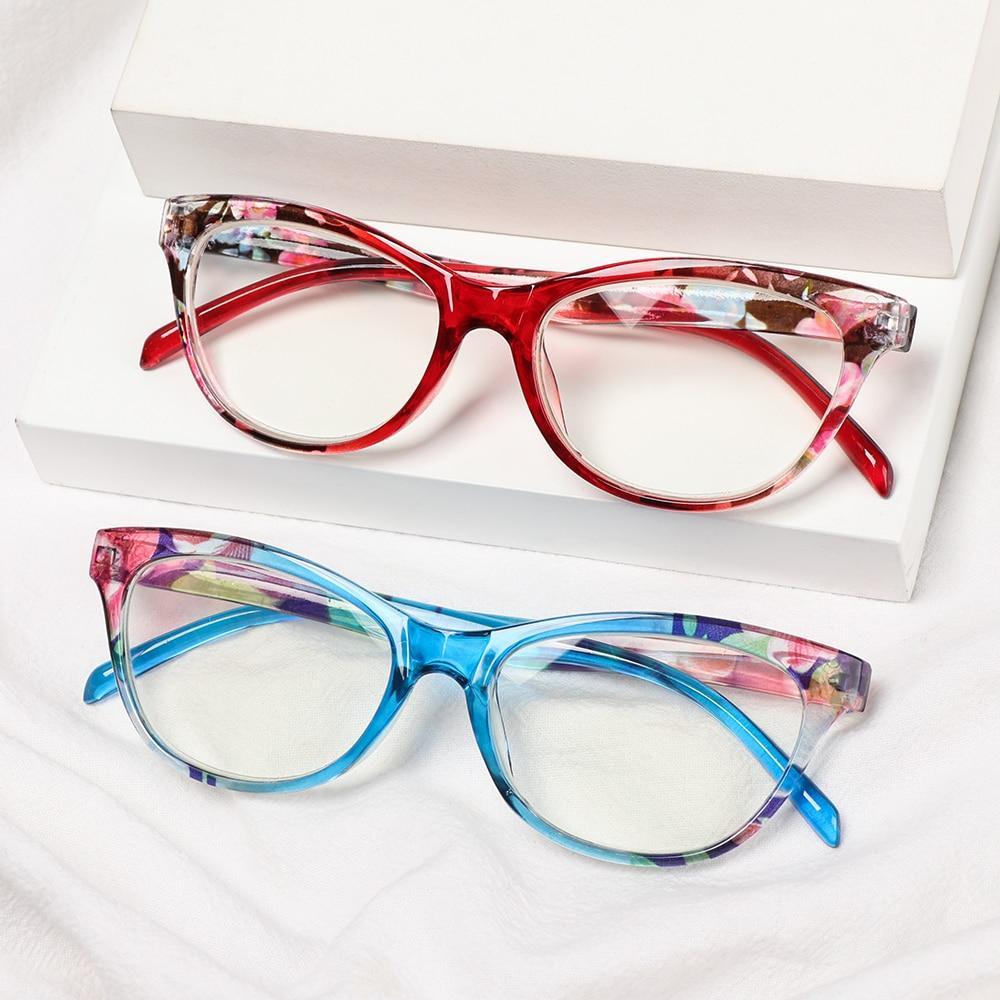 Stylish Cat Eye Reading Glasses for Men and Women - Lightweight Anti-Glare Eyewear with Blue Light Protection (+1.00 to +4.0) - Korvel