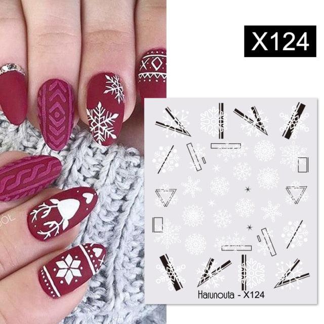 Calcomanías de Arte de Uñas de Copos de Nieve en Bronceado Plateado para Manicuras Festivas