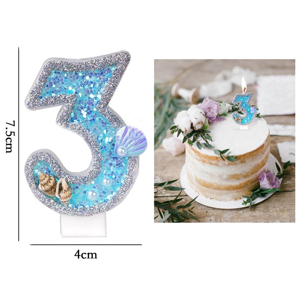 Velas de Cumpleaños con Números de Brillo - Elegantes Adornos para Pasteles 0-9