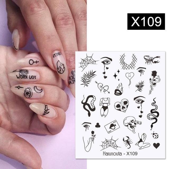 Rainbow Wave Love Heart Pattern Nail Art Decals