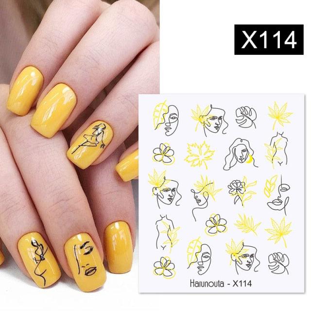 Rainbow Wave Love Heart Pattern Nail Art Decals