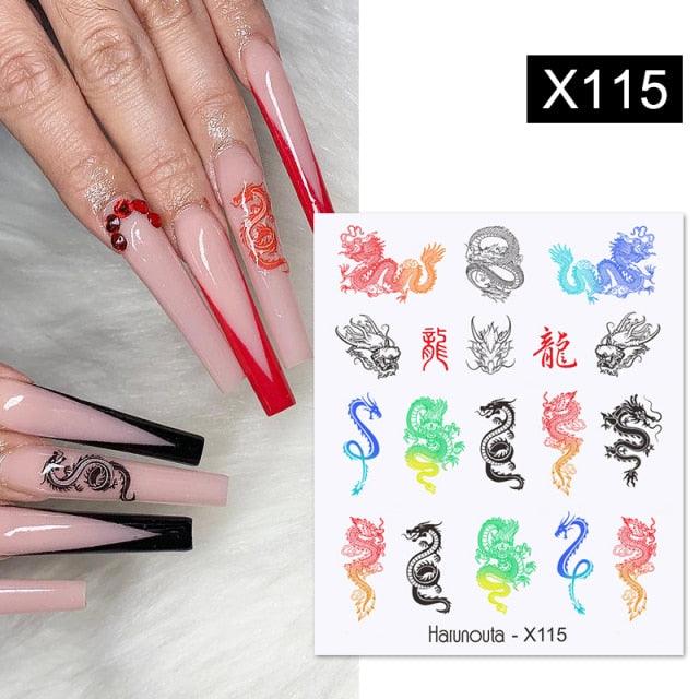 Rainbow Wave Love Heart Pattern Nail Art Decals