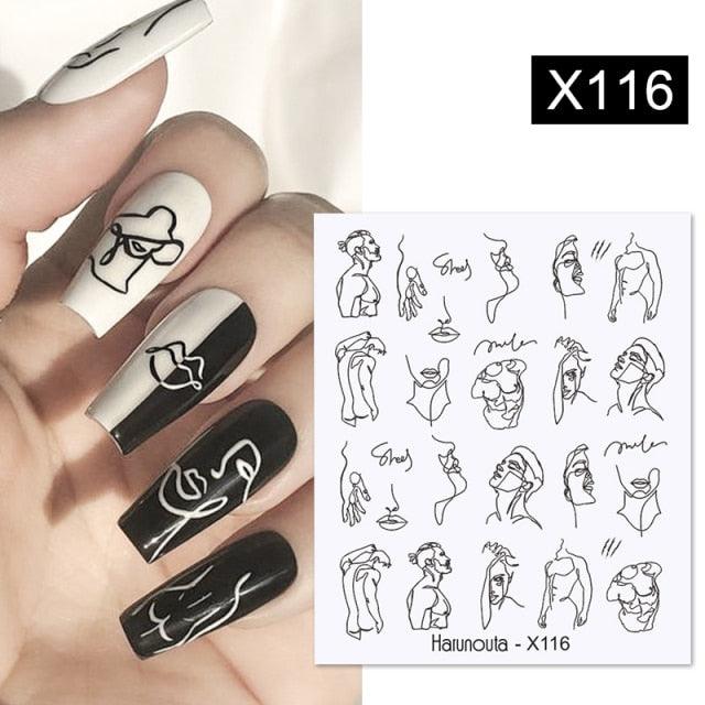 Rainbow Wave Love Heart Pattern Nail Art Decals