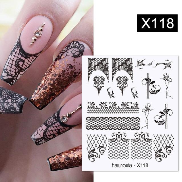 Rainbow Wave Love Heart Pattern Nail Art Decals