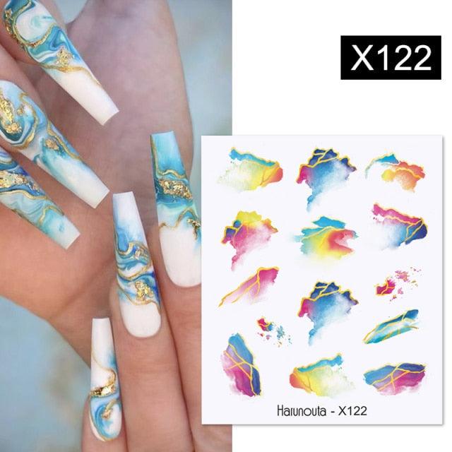 Rainbow Wave Love Heart Pattern Nail Art Decals