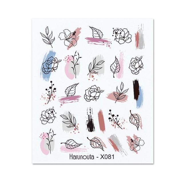 Rainbow Wave Love Heart Pattern Nail Art Decals
