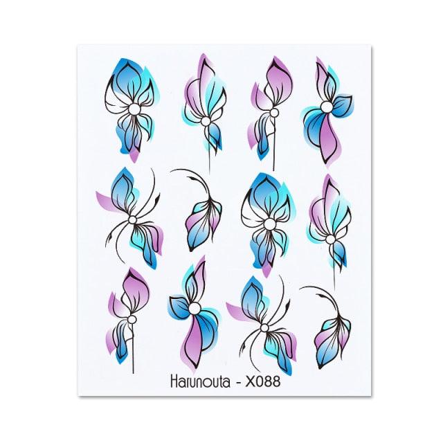 Rainbow Wave Love Heart Pattern Nail Art Decals